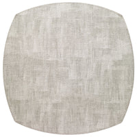 The Bodrum Allure Elliptical Placemat Granite Set of 4 features light grey, gently rounded mats with a subtle woven texture and fabric-like surface, adding elegance and refinement to your dining table.