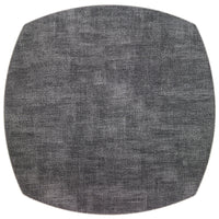 The Bodrum Allure Elliptical Placemat Smoke Set of 4 features dark gray, elliptical placemats with a subtle woven texture made from phthalate-free vinyl, shown against a white background.