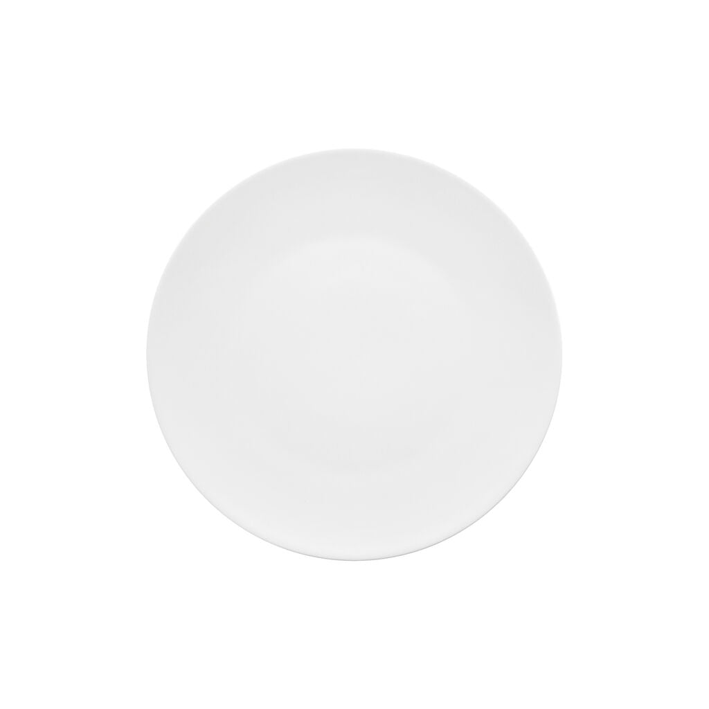 The Tac 02 White Dinnerware by Jars - Rosenthal features a plain, round ceramic plate in white, viewed from above on a white background—ideal for any modern dining set or elegant porcelain dinnerware collection.
