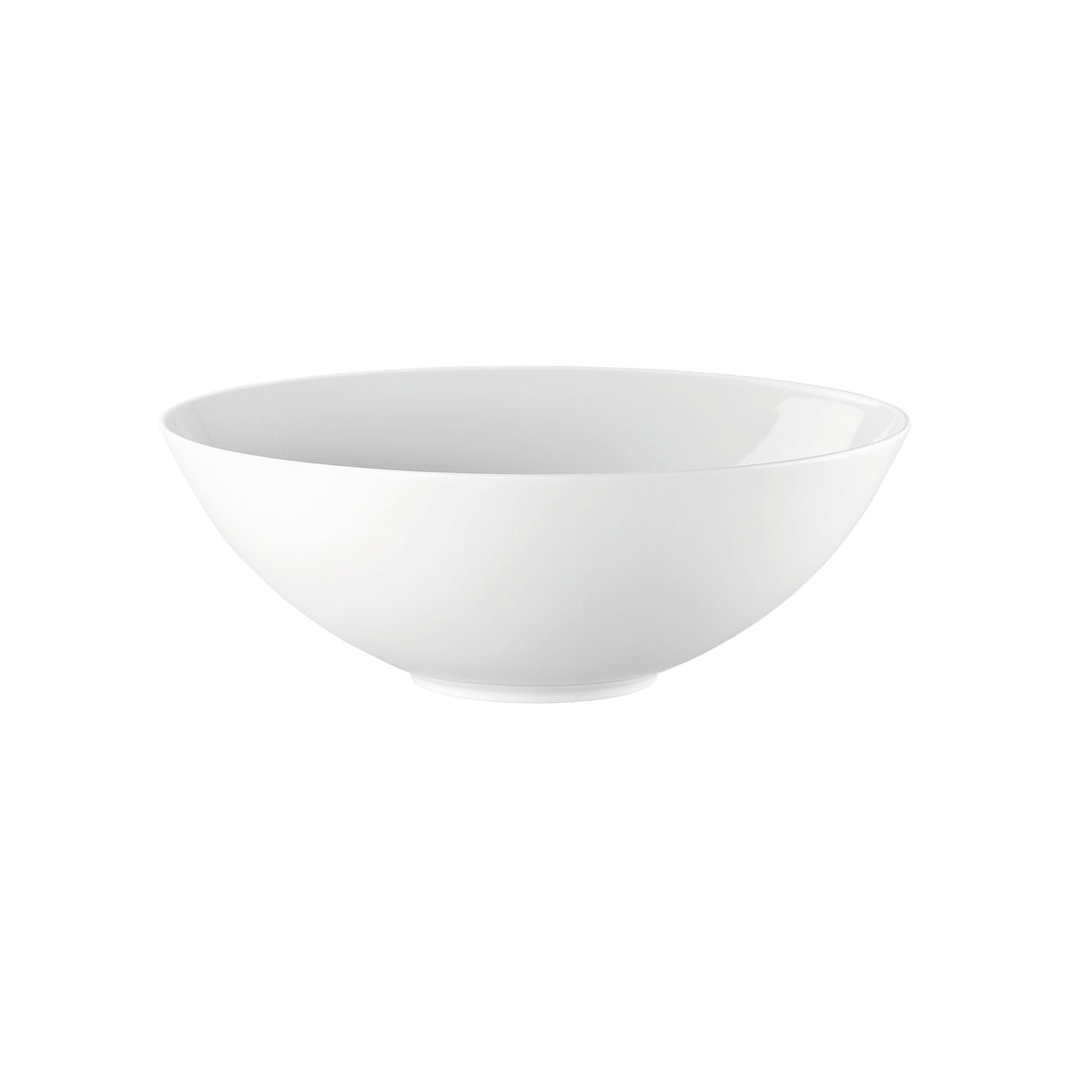 The Tac 02 White Dinnerware bowl by Jars - Rosenthal features a plain, white, round ceramic design with smooth edges—ideal for modern dining sets or pairing with your favorite porcelain dinnerware.