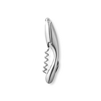 The Georg Jensen Wine and Bar Corkscrew features a stainless steel construction with an ergonomic curved handle for comfortable use, and is displayed against a plain white background.