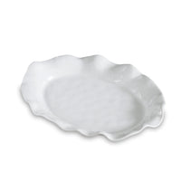 The Beatriz Ball Vida Havana Oval Tray in white, featuring a wavy, scalloped edge, is displayed against a plain white background.