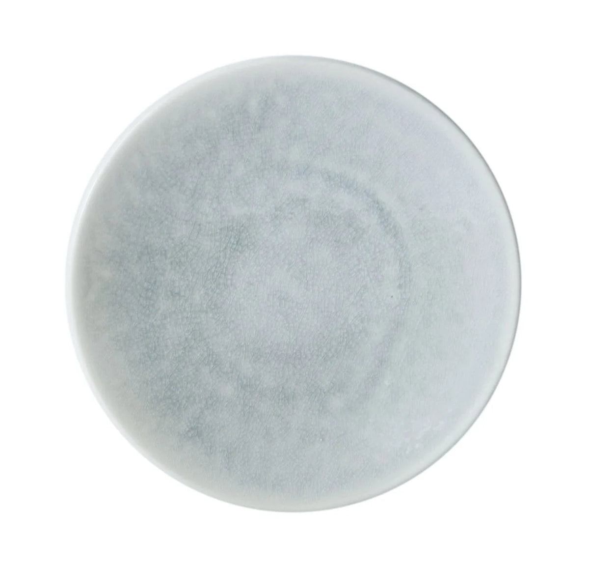 Round, pale blue Jars - Rosenthal Tourron Dinnerware - Opale stoneware dinnerware plate with a subtle crackled finish.