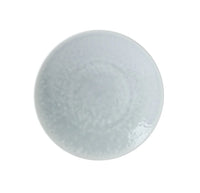Round Tourron Dinnerware - Opale stoneware dinner plate in a pale blue, speckled glaze.