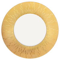 Infini Prestige Gold Dinnerware by Haviland features a wide, gold textured rim with radiating lines for a sunburst effect. Part of the Infini collection, this elegant dinnerware adds modern sophistication to any table setting.
