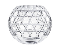 A Royal Vase - by Saint-Louis/Hermes, shaped as a spherical clear glass vase with a geometric, faceted honeycomb pattern.