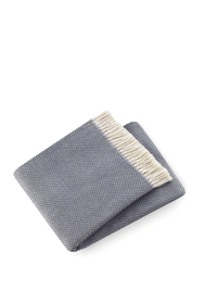 The Grain of Rice Throw by A Soft Idea is a folded grey blanket with a cream fringe, shown on a white background. Super soft and machine washable for easy care. No monogram included.