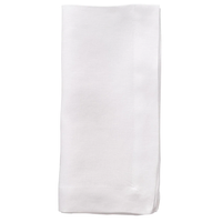 A neatly folded Riviera Napkin from Bodrum, part of a set of 4 plain white soft linen napkins, displayed against a white background.
