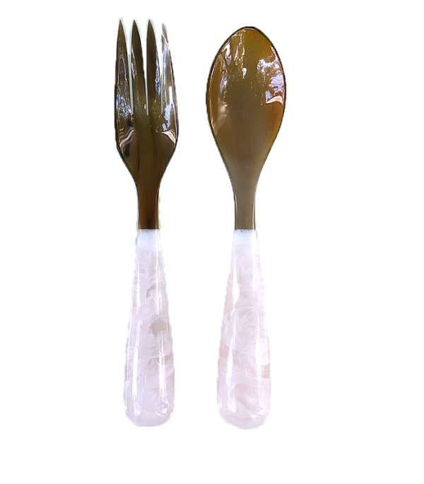 The Lily Juliet Popsicle Servers - White feature glossy brown heads and white marbled handles, shown side by side on a white background.