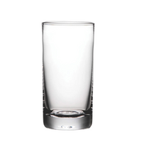 The Simon Pearce Ascutney Tumbler—an elegant handblown glass with a thick base—is shown empty against a plain white background.