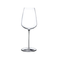 The Nude Glassware Stem Zero Delicate White Wine Glass, featuring a long stem and wide bowl, is photographed against a plain white background, highlighting its elegant design.