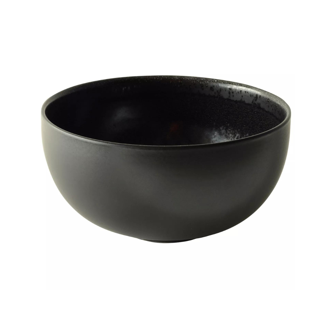 The Tourron Dinnerware Celeste by Jars - Rosenthal is a round matte black stoneware bowl with a smooth, slightly glossy interior, shown empty against a white background.
