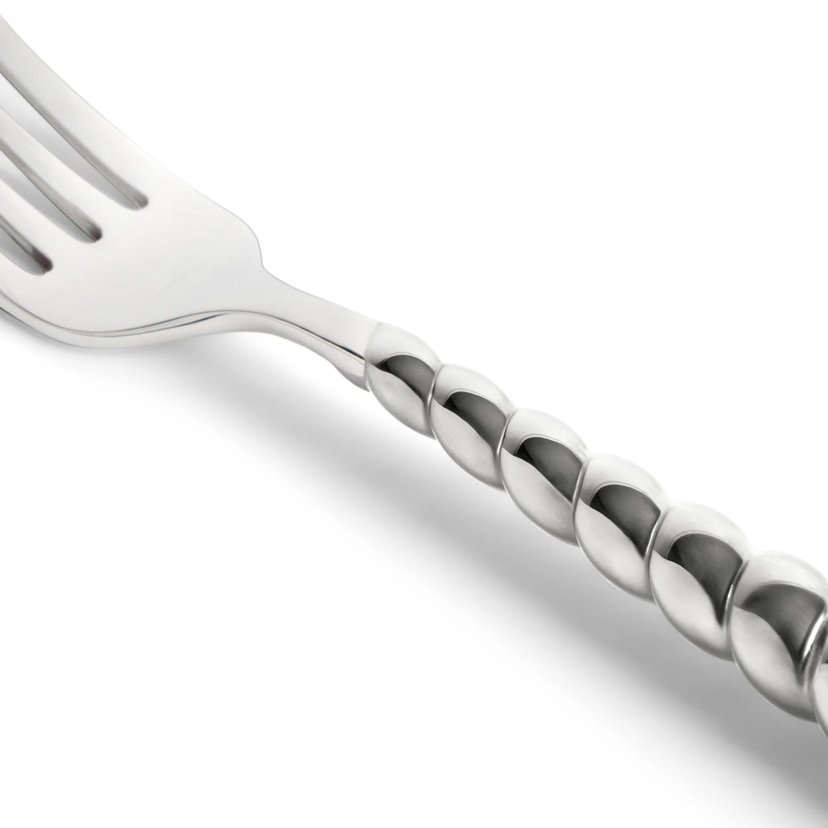 Jessica McCormack Shell Flatware 5 pc Set - Stainless Steel fork featuring a twisted, bead-like handle design.