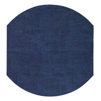 The Bodrum New Luster Elliptic Placemat Set of 4 features dark blue, textured fabric mats with gently flattened sides, displayed on a white background.