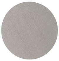 The Bodrum Skate Round Placemat Grey Set of 4 features round, light gray, leather-like textured surfaces made of phthalate-free vinyl, shown from above against a white background.
