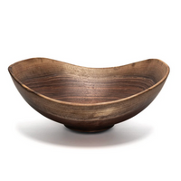 The Andrew Pearce Live Edge Wood Bowl Walnut is a handcrafted, medium-sized bowl with a smooth curved shape and visible grain, artisan-made in Vermont and shown against a plain white background.