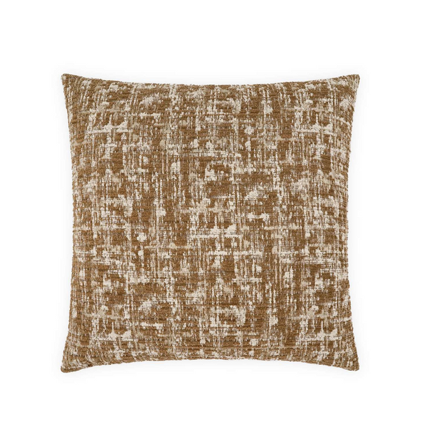 The Lekki Pillow Bourbon 22 x 22 by D.V. KAP / Canaan Company features a textured brown and beige abstract pattern, ideal for enhancing your decor. Displayed on a plain white background.