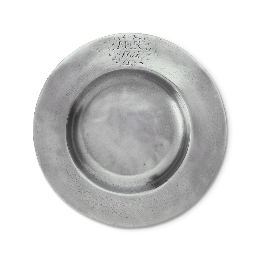 The MATCH Antique Bottle Coaster is a vintage, lead-free pewter piece engraved with THK 1702 on the rim, perfect as a unique bottle coaster.