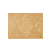 The Marcello Box Oak by Aerin is a rectangular European oak organizer featuring a chevron-style geometric pattern with alternating diagonal wood pieces and a natural light oak finish, perfect as a decorative desk accessory.