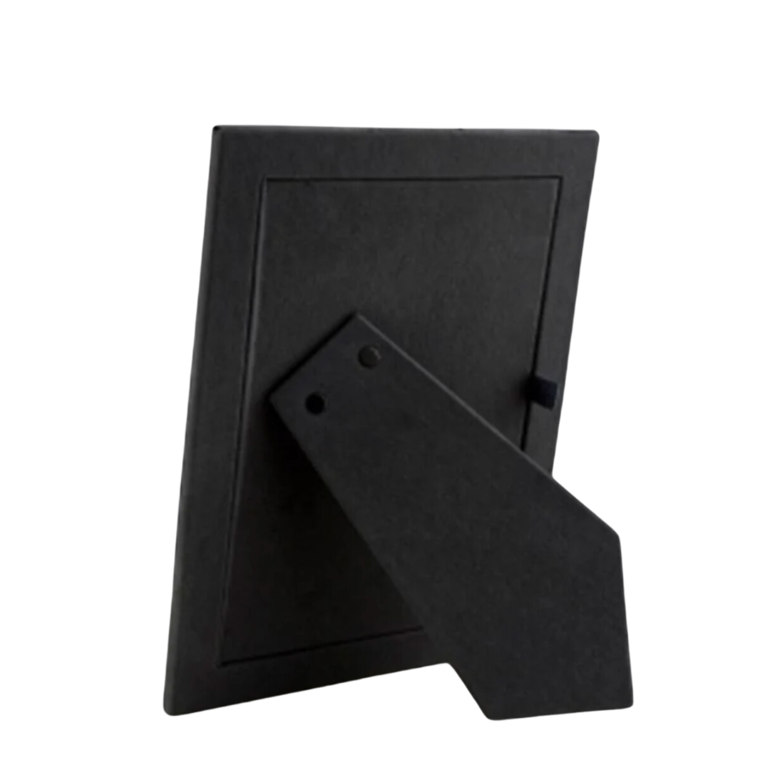 The Addison Ross Mother Of Pearl White Frame, shown from the back with a stand for tabletop display and a rectangular border, is set against a white background.