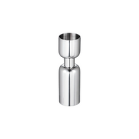 The Christofle Oh De Stainless Steel Jigger features a modern, minimalist design with two stacked cylindrical sections for precise liquid measurement—perfect for any bar setup.