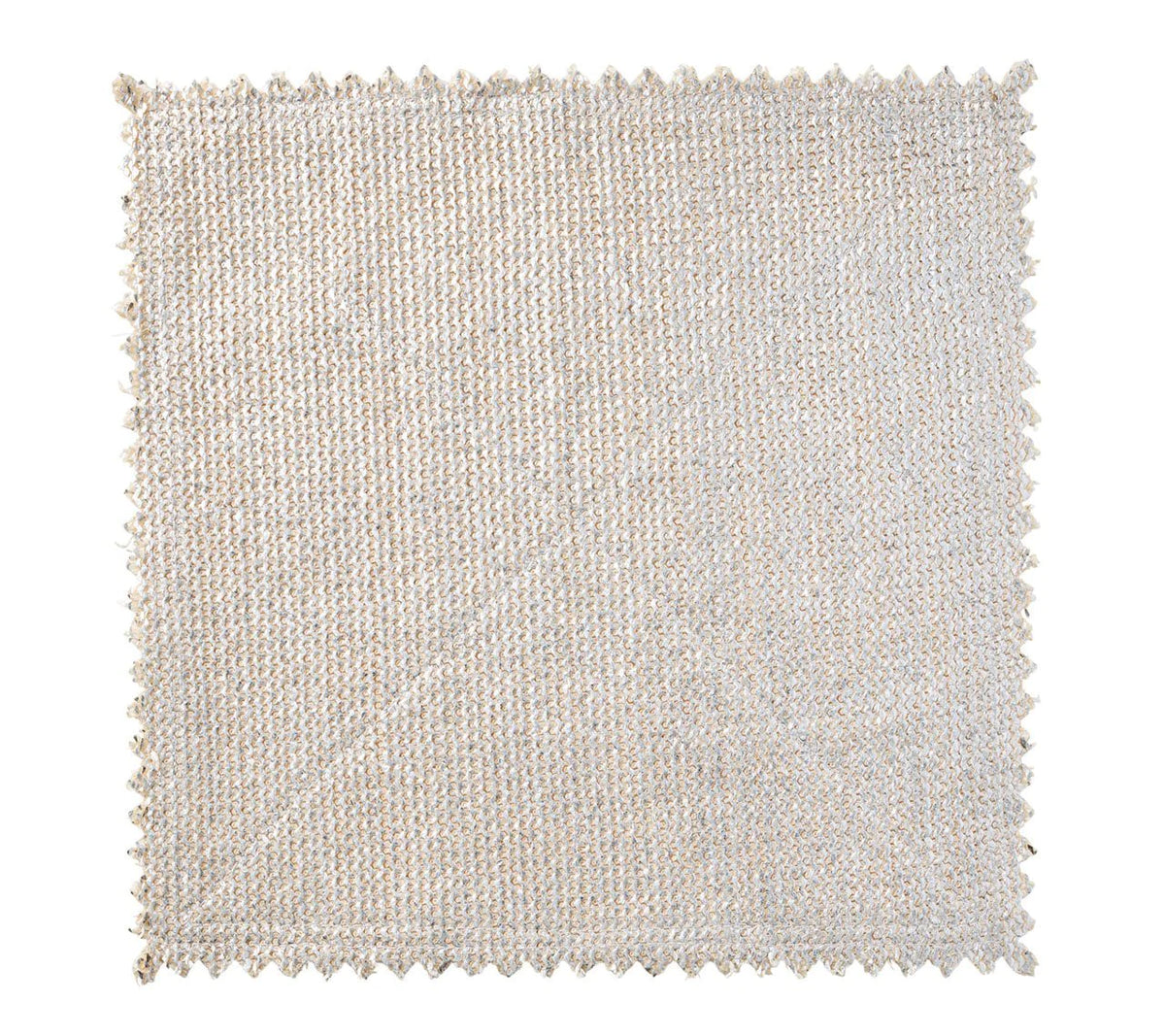 Square, wipe clean Stamped Reversible Placemat Silver & Gold with pinked edges featuring a metallic gold and silver textured weave.