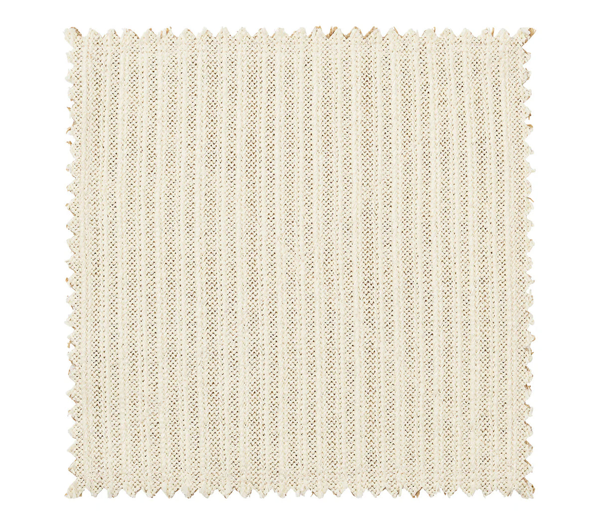 The Kim Seybert Vista Reversible Placemat Set of 4 in Ivory & Beige features rectangular placemats with vertical woven lines, subtle basketweave texture, and zigzag-cut edges, shown on a white background.