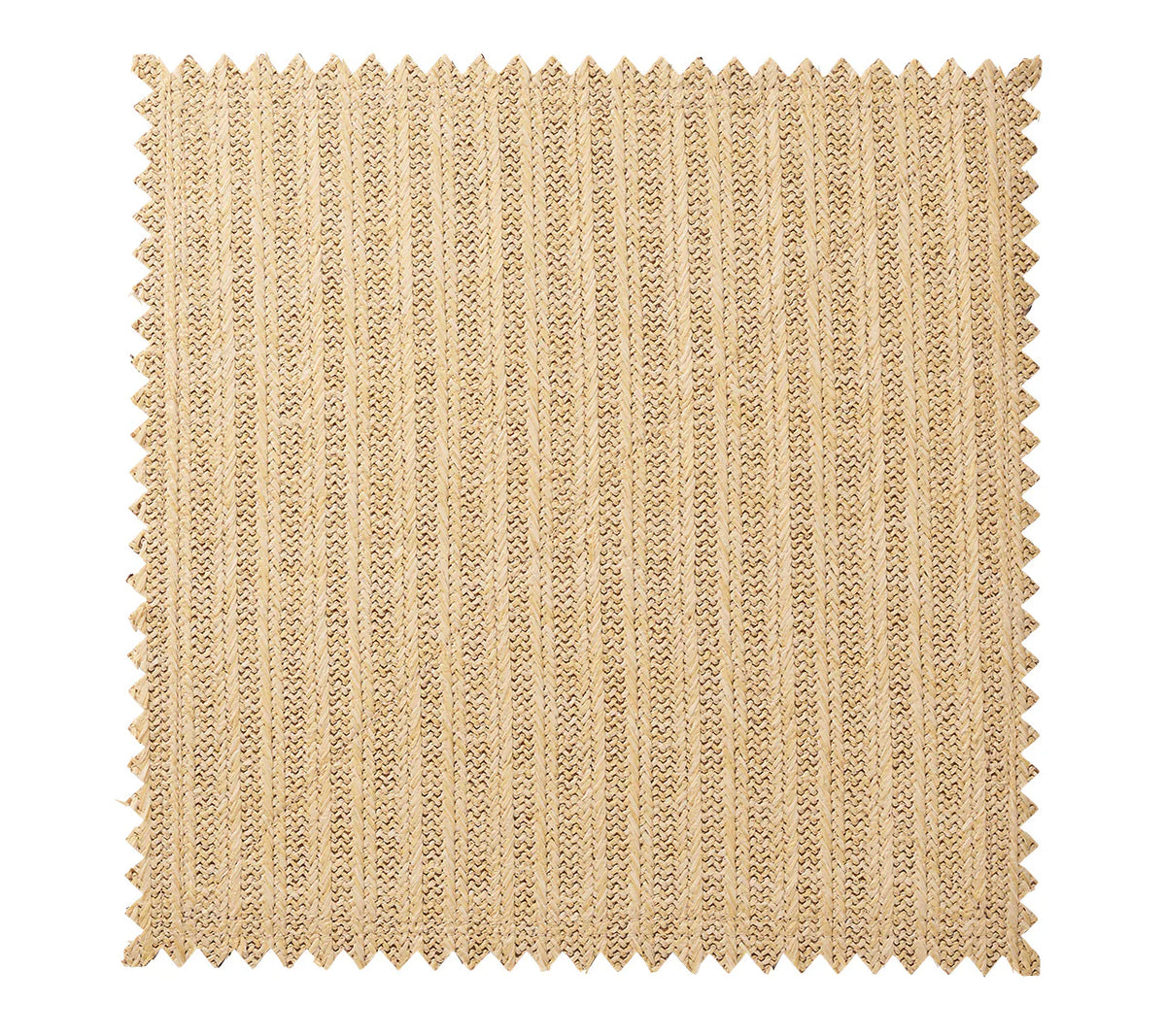 The Kim Seybert Vista Reversible Placemat set of 4 features a natural and brown basketweave texture with zigzag edging and vertical braided details, offering a coarse, organic look reminiscent of jute or sisal.