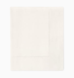 The Sferra Festival Tablecloth, crafted in crisp white with subtle hand hemstitching along the border, is elegantly displayed against a plain white background—an ideal accent to enhance classic table settings.