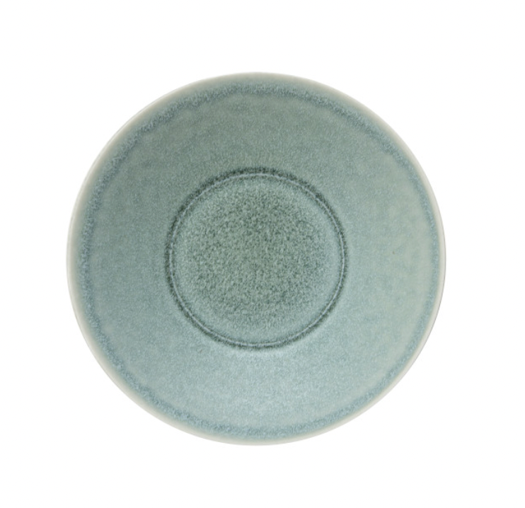The Vuelta Nori by Jars - Rosenthal is a round, blue-green ceramic plate with a subtly textured, speckled surface and a faint circular ridge—ideal for modern daily dining and shown from above on a white background.