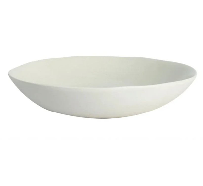 The Maguelone Dinnerware Quartz by Jars - Rosenthal is a white, shallow oval ceramic serving bowl with a matte finish, ideal for bringing Mediterranean style to your table.
