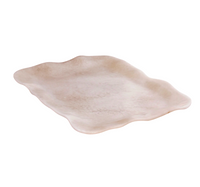 The Beatriz Ball Resin Tray Alabaster Extra Large is a rectangular beige tray with wavy, uneven edges and a smooth, lightly textured surface, displayed on a white background.
