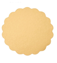 The Victoria Round Scallop Placemat Set of 4 by Deborah Rhodes features light tan placemats with delicate scalloped edges—an elegant, easy-care choice for stylish dining.