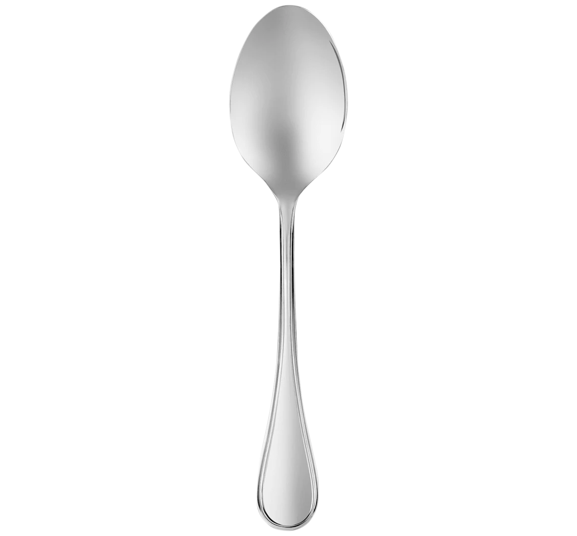 The Christofle Albi Acier Stainless Steel Serving Utensil features a smooth, rounded bowl and long handle, displayed on a plain white background.
