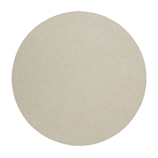 The Bodrum Skate Round Placemat Pearl Set of 4 features a beige, shagreen-finish design—ideal for easy-care table settings and stylish dining decor.
