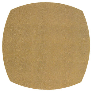 The Bodrum Stingray Elliptic Square Placemat Set of 4 features round, tan, phthalate-free vinyl mats with a subtle textured surface and curved edges—a modern addition from the Stingray Mats collection.