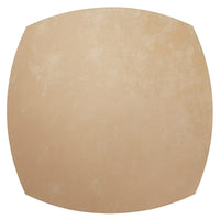 The Bodrum Velvet Elliptic Square Placemat Set of 4 features light tan, subtly textured vinyl placemats with rounded corners, shown from above on white—perfect for adding luxe style and easy care to your dining table.