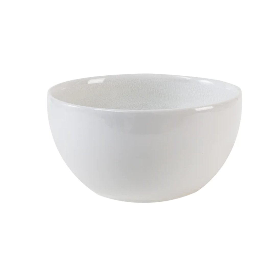 A smooth, round white ceramic bowl from the Jars - Rosenthal Tourron Dinnerware Neige collection, handcrafted in France and designed for durability.