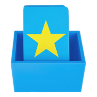 The Canasta Sets Canasta 2 Deck Holder features a blue box displaying a card with a large yellow star on a blue background—ideal for organizing cards for Canasta or other card games.