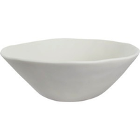 Hand-sculpted ceramic bowl by Tina Frey, the Sculpt Tapered Bowl White features an organic-shaped rim and elegant design—perfect for any space.