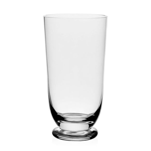 The William Yeoward Classic Footed Drinkware, a clear handmade crystal piece with a wide cylindrical shape and thick round base, stands upright against a white background.