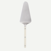 The Sabre Bistrot Solid Tart Server is a metal cake server with a triangular blade and white handle, shown against a plain white background.