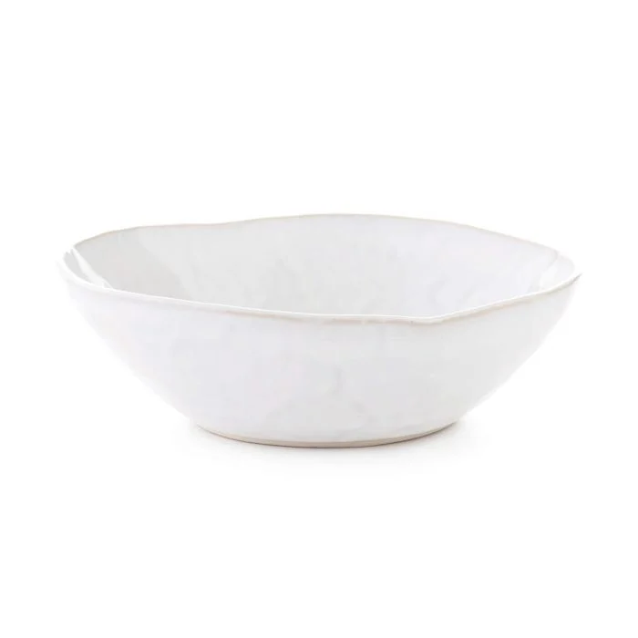 The Simon Pearce Burlington Dinnerware Cloud is a white ceramic bowl with an organic, pinch-pot-inspired shape and textured surface, shown on a white background.