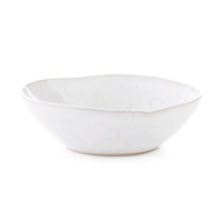 The Simon Pearce Burlington Dinnerware Cloud is a white ceramic bowl with an organic, pinch-pot-inspired shape and textured surface, shown on a white background.