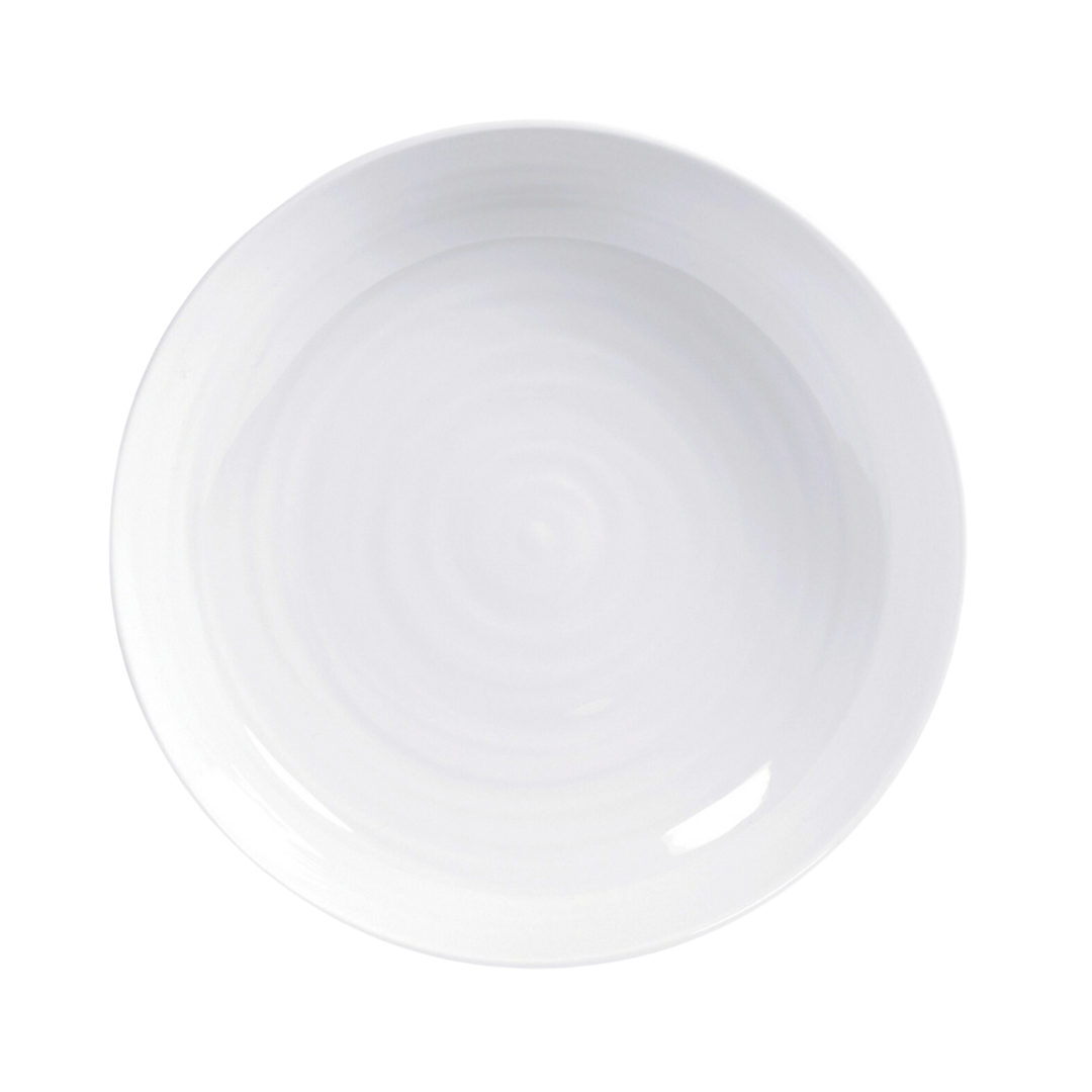 The Origine Dinnerware White plate by Bernardaud is shown from above, featuring a plain, round design in white Limoges porcelain set against a white background.