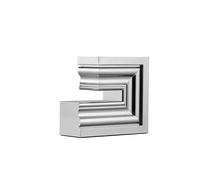 The Perspectives Chrome Candle Holder Large by Christofle features a shiny silver, angular design that serves as a striking modern centerpiece among decorative objects, displayed against a plain white background.