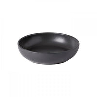 The Casafina Pacifica Dinnerware Grey is a simple, round stoneware bowl with a smooth finish. Both microwave and dishwasher safe, it’s shown on a plain white background.