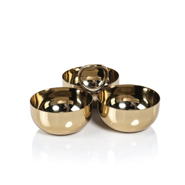 Campari 3-Section Bowl Set - Gold.