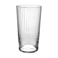 The Lando Pleat Glassware by MATCH is a clear, tall tumbler featuring vertical pleated ridges in the style of antique Italian glassware, shown against a plain white background.