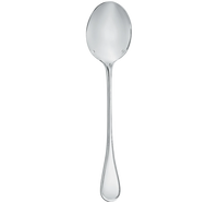 A Christofle Albi Serving Piece in silver plate, featuring a smooth, rounded bowl and long handle, is shown against a plain white background.